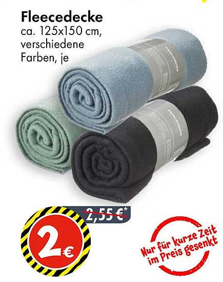 Fleece-Decke - ca. 125x150 cm, verschiedene Farben