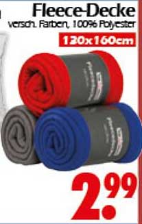 Fleece-Decke in verschiedenen Farben, 100% Polyester, 120x160cm