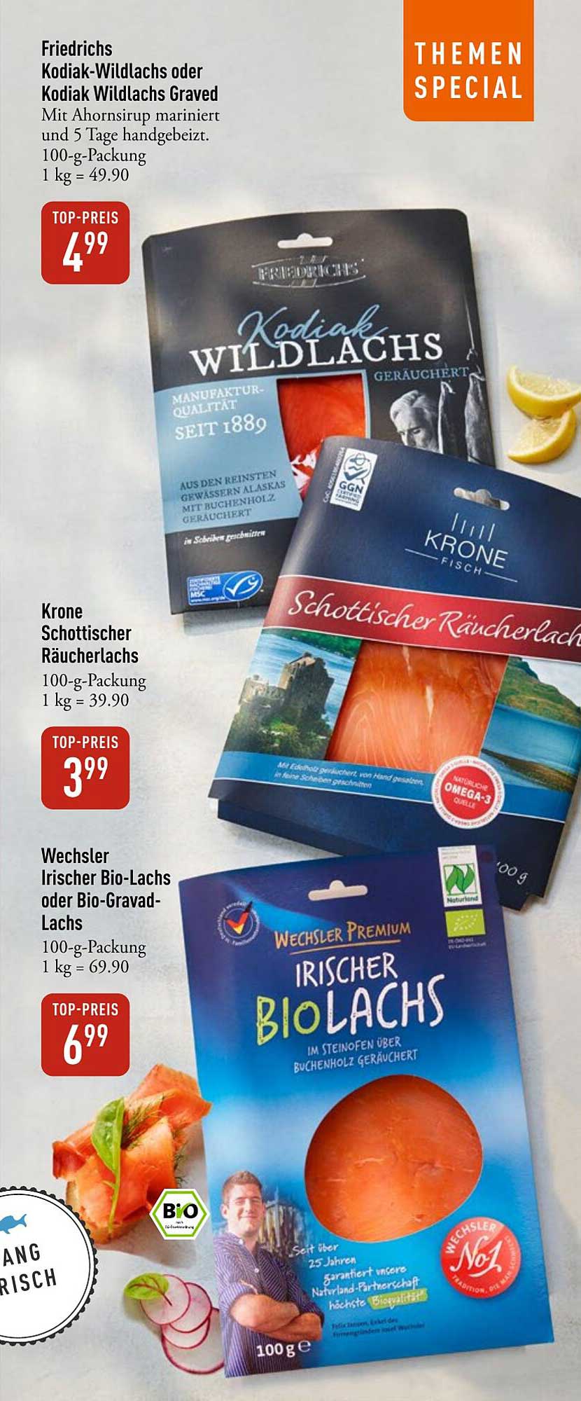 Friedrichs Kodiak-Wildlachs oder Kodiak Wildlachs Graved - 100-g-Packung