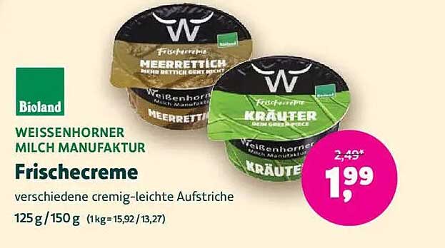Frischecreme von Weißenhorner Milch Manufaktur - Meerrettich & Kräuter
