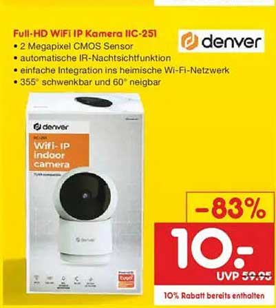 Full-HD WIFi IP Kamera IIC-251 von Denver