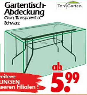 Gartentisch-Abdeckung - Grün, Transparent oder Schwarz