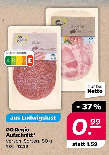 GO Regio Aufschnitt* versch. Sorten, 80 g