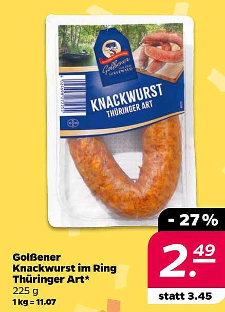 Golßener Knackwurst im Ring Thüringer Art 225 g