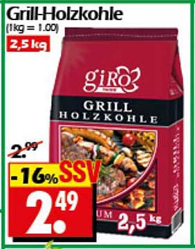 Grill-Holzkohle 2,5 kg von giro