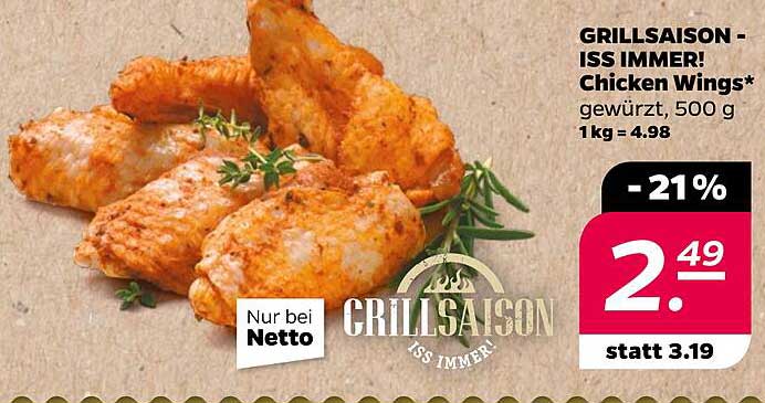 GRILLSAISON - ISS IMMER! Chicken Wings* 500 g