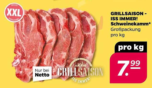 GRILLSAISON - ISS IMMERS! Schweinekamm* Großpackung pro kg