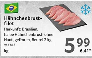 Hähnchenbrustfilet aus Brasilien, gefroren, Beutel 2 kg