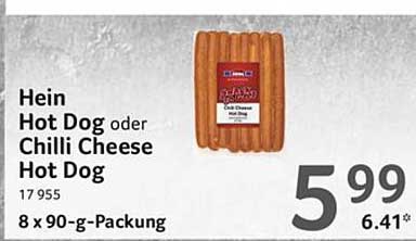 Hein Hot Dog oder Chilli Cheese Hot Dog 8 x 90-g-Packung