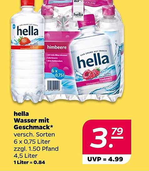 hella Wasser mit Geschmack - 6x 0,75 Liter