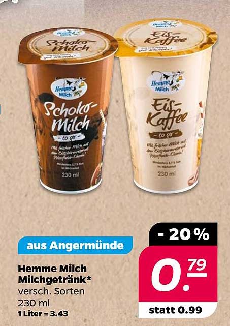 Hemme Milch Milchgetränk (Schoko-Milch & Eis-Kaffee) 230 ml