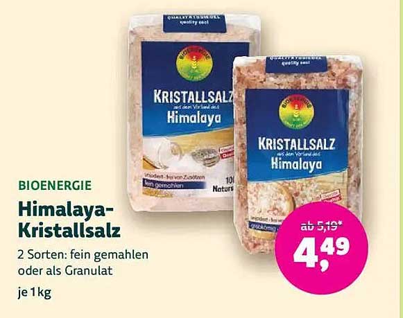 Himalaya-Kristallsalz 1kg - Fein gemahlen oder als Granulat
