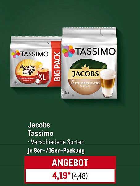 Jacobs Tassimo – Verschiedene Sorten je 8er-/16er-Packung