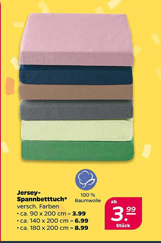 Jersey-Spannbettuch in verschiedenen Farben