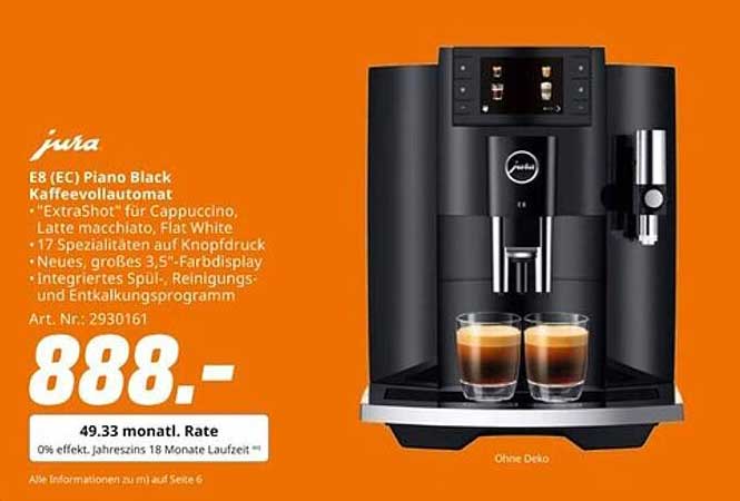 JURA E8 (EC) Piano Black Kaffeevollautomat