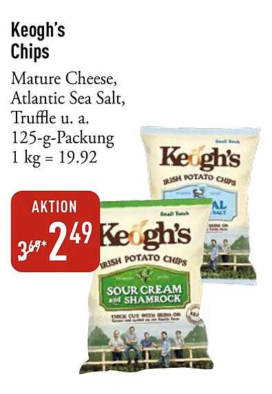 Keogh's Chips - Mature Cheese, Atlantic Sea Salt, Trüffel u. a.