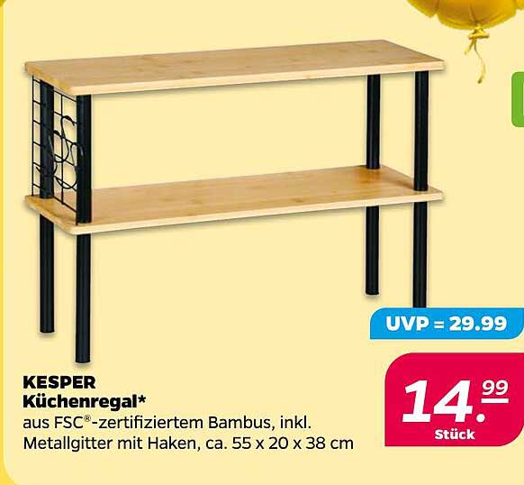 KESPER Küchenregal aus FSC®-zertifiziertem Bambus