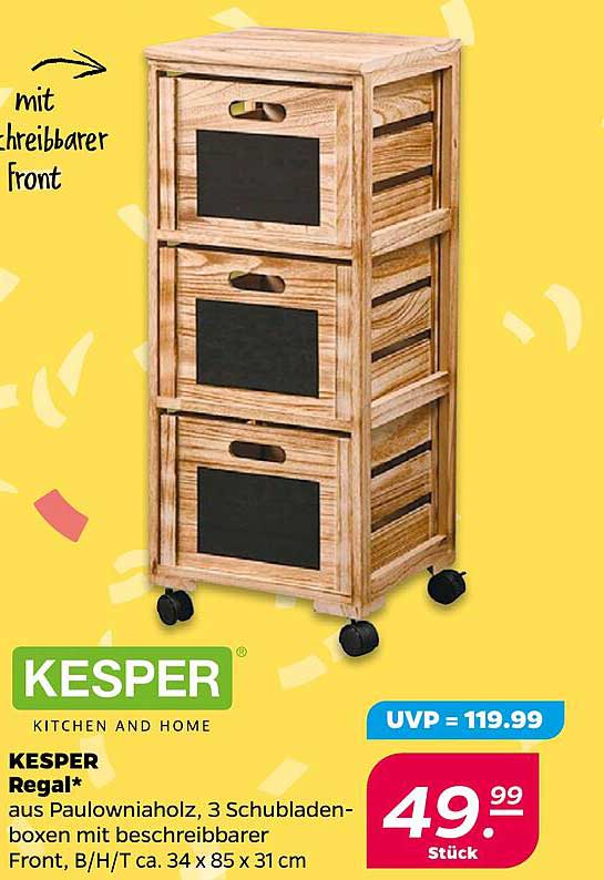 KESPER Regal mit 3 Schubladenboxen