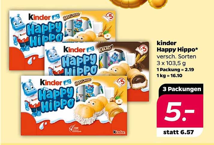kinder Happy Hippo 3er-Pack – eine leckere süße Versuchung!