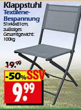 Klappstuhl mit Textilene-Bespannung – Ideal für Garten und Terrasse