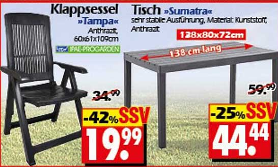 Klapptisch »Sumatra« und Klappsessel »Tampa«