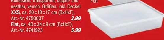 Kunststoffbox transparent, stapel- und nestbar, diverse Größen, inkl. Deckel