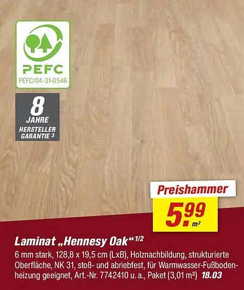 Laminat „Hennessy Oak“
