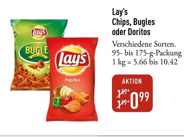 Lay's Chips, Bugles oder Doritos
