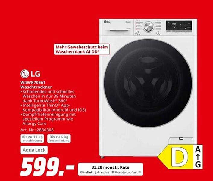 LG W4WR70E61 Waschtrockner