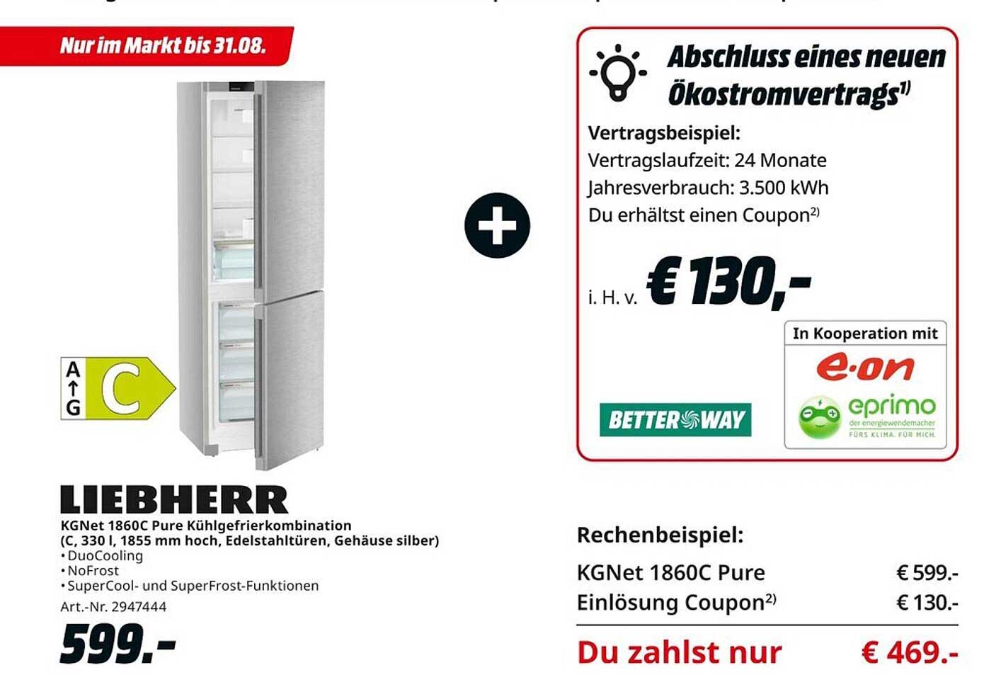 LIEBHERR KGNet 1860C Pure Kühlgefrierkombination