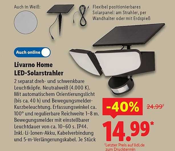 Livarno Home LED-Solarstrahler
