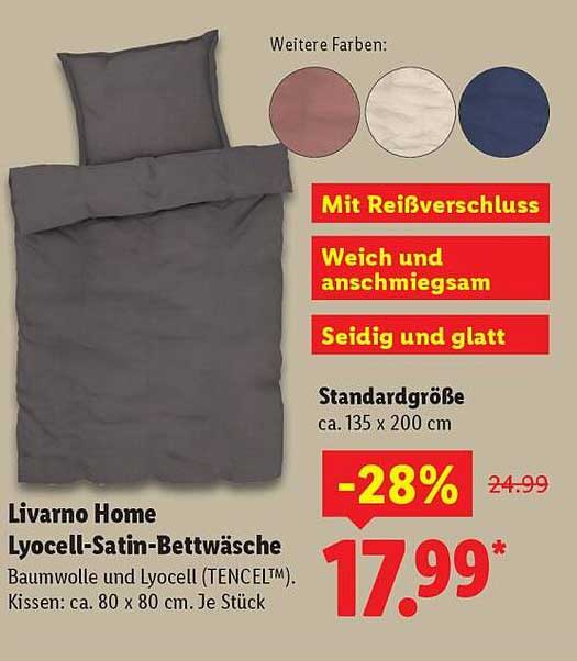 Livarno Home Lyocell-Satin-Bettwäsche