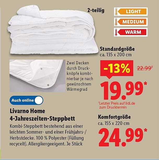 Livorno Home 4-Jahreszeiten-Steppbett