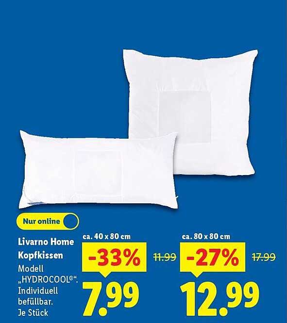 Livorno Home Kopfkissen Modell „HYDROCOOL®“