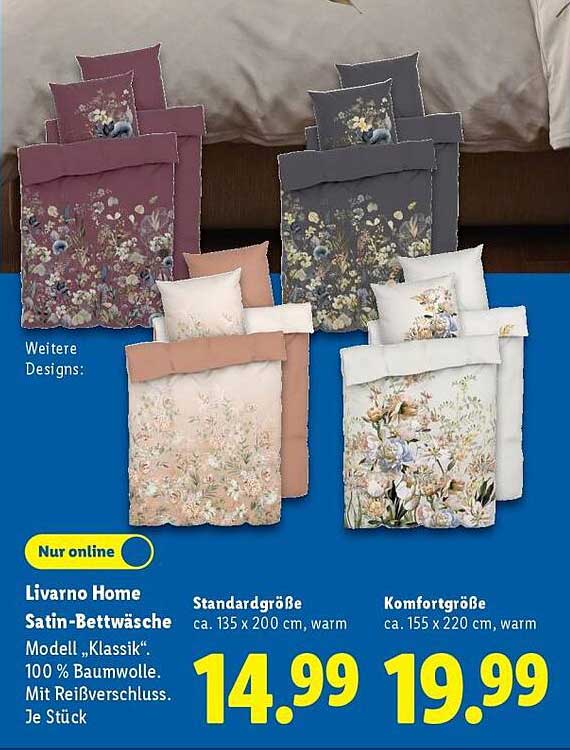 Livorno Home Satin-Bettwäsche Modell „Klassik“