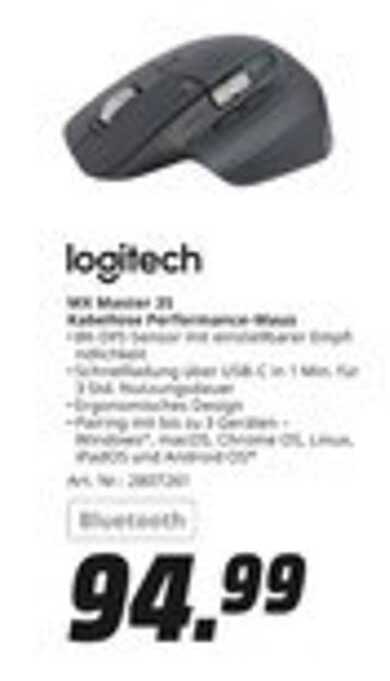 Logitech MX Master 3 Kabelose Performance-Maus
