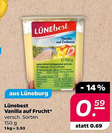 LÜNEbest Vanilla auf Frucht 150 g – Erdbeere