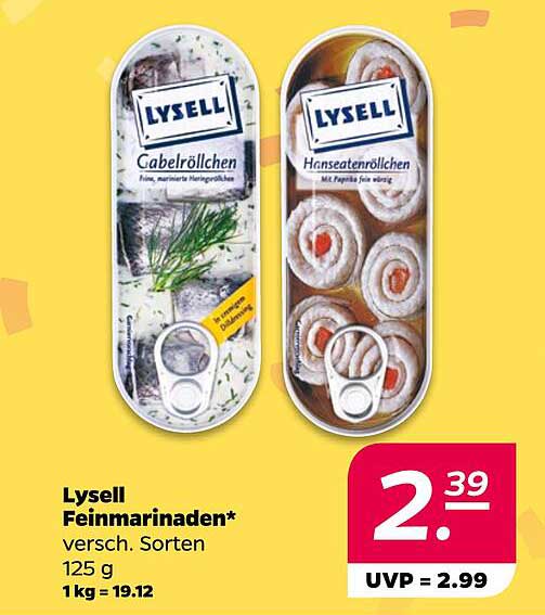 Lysell Feinkost-Marinaden 125 g - Gabelröllchen & Hanseterröllchen