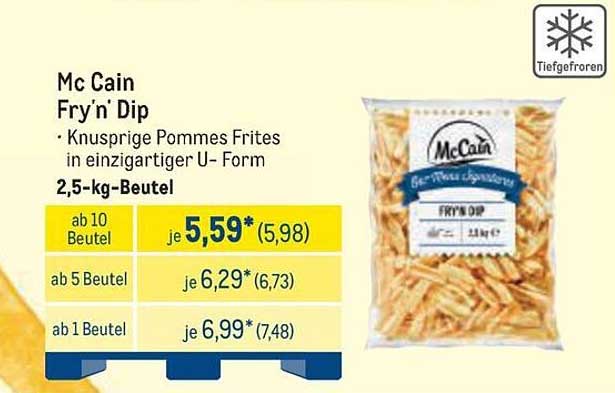 Mc Cain Fry'n Dip - Knusprige Pommes Frites in einzigartiger U-Form