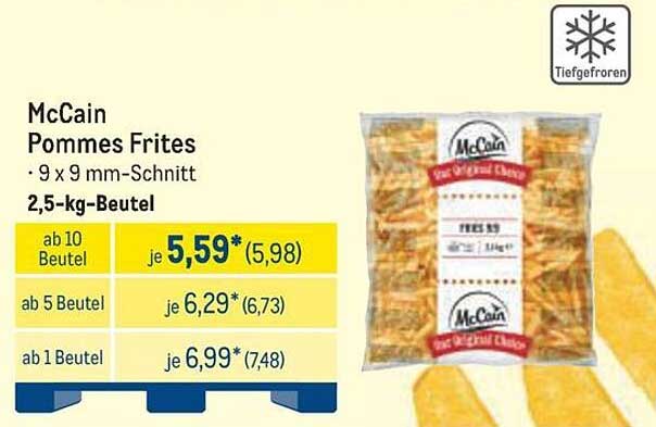 McCain Pommes Frites 2,5 kg-Beutel - 9 x 9 mm-Schnitt
