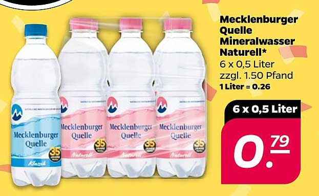 Mecklenburgische Quelle Mineralwasser Naturell 6 x 0,5 Liter