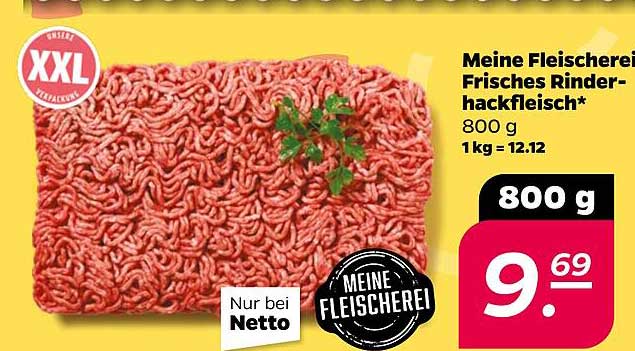 Meine Fleischerei Frisches Rinderhackfleisch 800 g