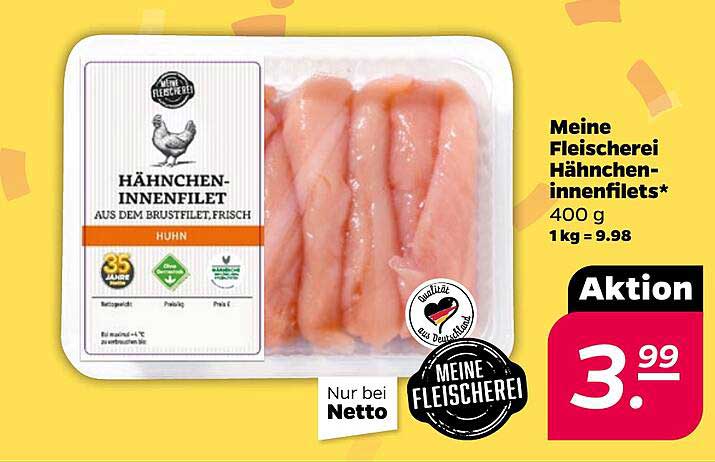 Meine Fleischerei Hähnchen-Innenfilets, 400 g