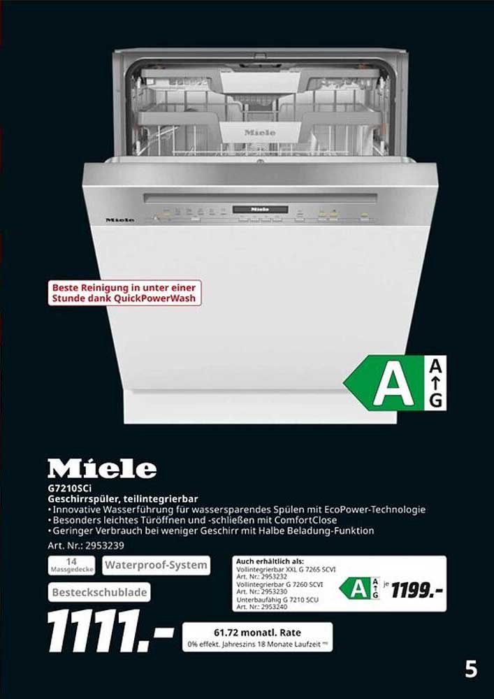 Miele G7210SCi Geschirrspüler, teilintegrierbar