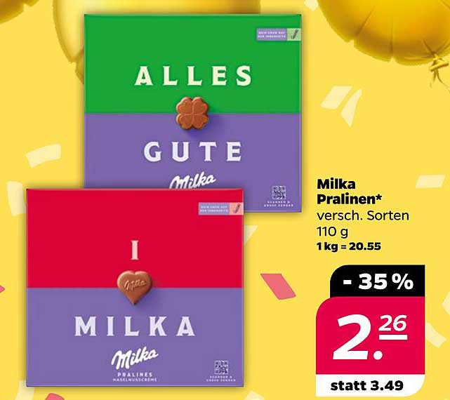 Milka Pralinen - verschiedene Sorten 110 g