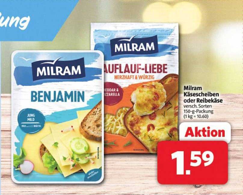 Milram Käse Scheiben oder Reibekäse - Verschiedene Sorten 150-g-Packung