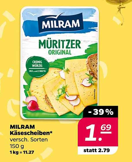 MILRAM Käse­scheiben, versch. Sorten 150 g