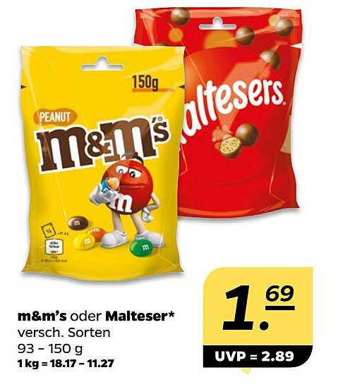 m&m’s oder Malteser 150g