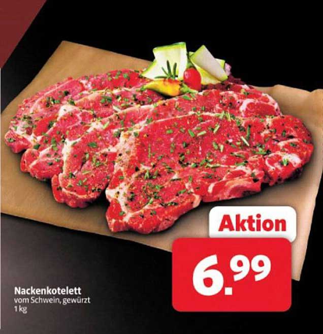 Nackensteaks vom Schwein, gewürzt - 1 kg zum Sonderpreis