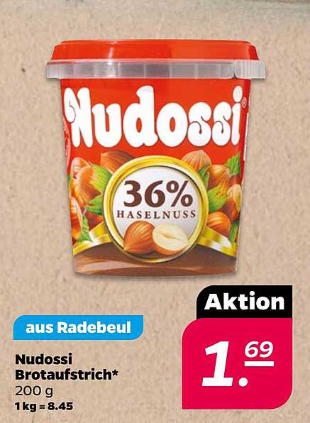 Nudossi Brotaufstrich 200 g – 36% Haselnuss